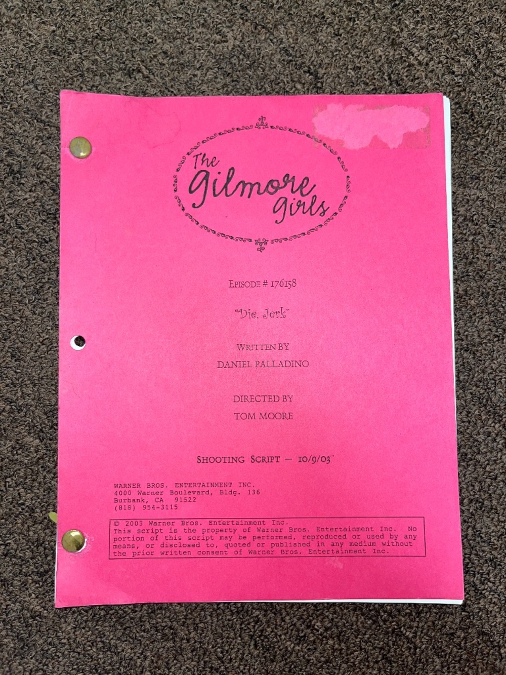 Original Gilmore Girls Script